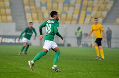 LVIV, UKRAINE - November 07, 2019: Arnaud Nordin player during the UEFA Europa League match between Alexandria (Ukraine) vs AS Saint Etienne (France), Ukraine