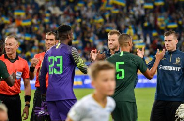 DNIPRO, UKRAINE - September 10, 2019: Football player during the friendly match between national team Ukraine against Nigeria national team, Ukraine