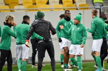 LVIV, UKRAINE - November 07, 2019:  AS Saint Etienne training session during the UEFA Europa League match between Alexandria (Ukraine) vs AS Saint Etienne (France), Ukraine