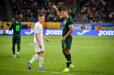 DNIPRO, UKRAINE - September 10, 2019: William Troost-Ekong player during the friendly match between national team Ukraine against Nigeria national team, Ukraine