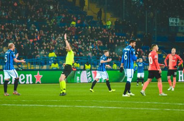 KHARKIV, UKRAINE - December 11, 2019: Referee Felix Zwayer during the UEFA Champions League match between Shakhtar vs Atalanta Bergamasca Calcio BC (Italy), Ukraine