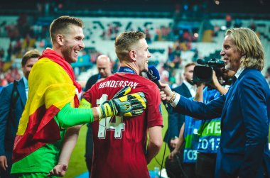 Istanbul, Turkey - August 14, 2019: Jordan Henderson player during the UEFA Super Cup Finals match between Liverpool and Chelsea at Vodafone Park in Vodafone Arena, Turkey
