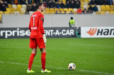 Lviv, Ukrayna - 28 Kasım 2019: Uefa Avrupa Ligi (Ukrayna) - Wolfsburg (Almanya), Ukrayna