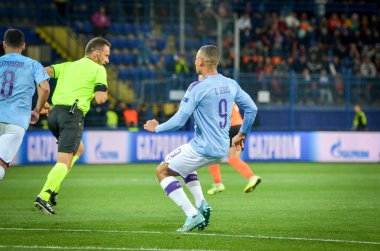 KHARKIV, UKRAINE - September 18, 2019:  Gabriel Jesusa during the UEFA Champions League match between Shakhtar vs Manchester City, Ukraine