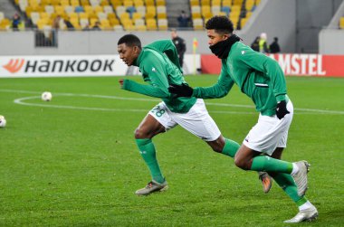 LVIV, UKRAINE - November 07, 2019: Zaydou Youssouf player during the UEFA Europa League match between Alexandria (Ukraine) vs AS Saint Etienne (France), Ukraine