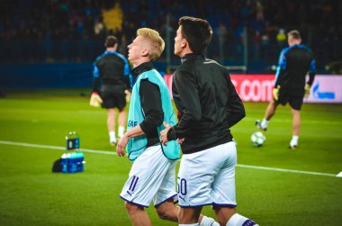 KHARKIV, UKRAINE - September 18, 2019: Oleksandr Zinchenko player during the UEFA Champions League match between Shakhtar Donetsk vs Manchester City (England), Ukraine