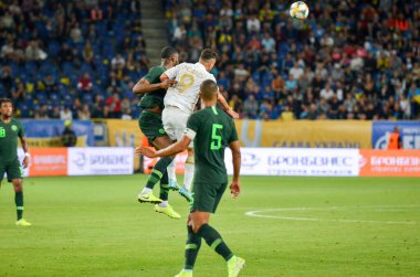 DNIPRO, UKRAINE - September 10, 2019: Junior Moraes player during the friendly match between national team Ukraine against Nigeria national team, Ukraine