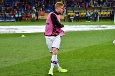 KHARKIV, UKRAINE - September 18, 2019: Kevin De Bruyne during the UEFA Champions League match between Shakhtar Donetsk vs Manchester City (England), Ukraine