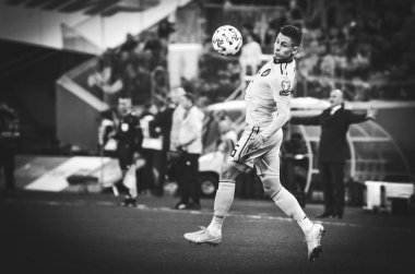 SAINT-PETERSBURG, RUSSIA - November 16, 2019: Thorgan Hazard player during UEFA EURO 2020 qualifying match between national team Russia against Belgium national team, Russia