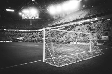 SAINT-PETERSBURG, RUSSIA - November 16, 2019: General view of the Gazprom Arena stadium with inside view during UEFA EURO 2020 qualifying match between national team Russia against Belgium, Russia