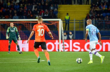 KHARKIV, UKRAINE - September 18, 2019: Fernandinho player during the UEFA Champions League match between Shakhtar Donetsk vs Manchester City (England), Ukraine