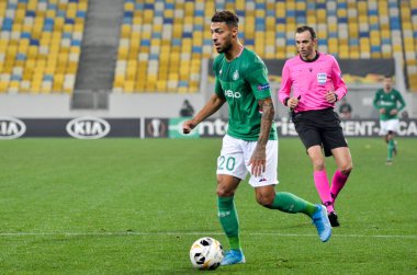 LVIV, UKRAINE - November 07, 2019: Denis Bouanga player during the UEFA Europa League match between Alexandria (Ukraine) vs AS Saint Etienne (France), Ukraine