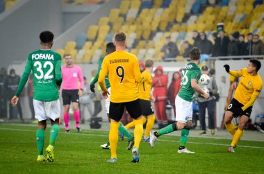LVIV, UKRAINE - November 07, 2019: Football player during the UEFA Europa League match between Alexandria (Ukraine) vs AS Saint Etienne (France), Ukraine
