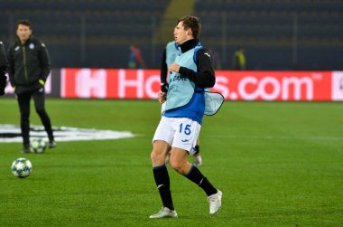 KHARKIV, UKRAINE - December 11, 2019: Marten de Roon players during the UEFA Champions League match between Shakhtar vs Atalanta Bergamasca Calcio BC (Italy), Ukraine