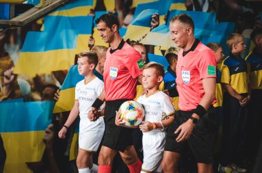 DNIPRO, UKRAINE - September 10, 2019: Referee Paolo Valeri during the friendly match between national team Ukraine against Nigeria national team, Ukraine
