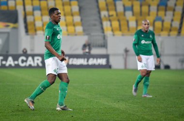 LVIV, UKRAINE - November 07, 2019: Zaydou Youssouf player during the UEFA Europa League match between Alexandria (Ukraine) vs AS Saint Etienne (France), Ukraine