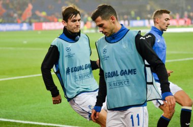 KHARKIV, UKRAINE - December 11, 2019:  Remo Freuler players during the UEFA Champions League match between Shakhtar vs Atalanta Bergamasca Calcio BC (Italy), Ukraine