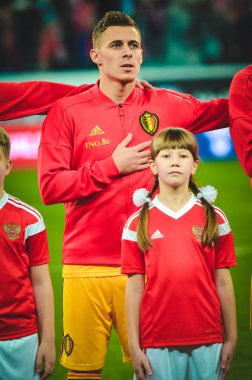 SAINT-PETERSBURG, RUSSIA - November 16, 2019: Thorgan Hazard player during UEFA EURO 2020 qualifying match between national team Russia against Belgium national team, Russia
