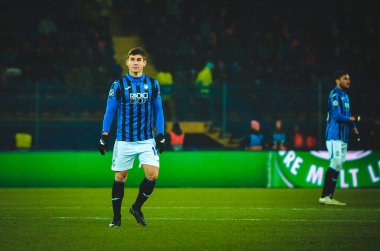 KHARKIV, UKRAINE - December 11, 2019:  Ruslan Malinovskyi player during the UEFA Champions League match between Shakhtar vs Atalanta Bergamasca Calcio BC (Italy), Ukraine
