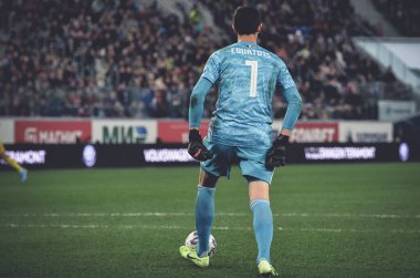SAINT-PETERSBURG, RUSSIA - November 16, 2019: Thibaut Courtois player during UEFA EURO 2020 qualifying match between national team Russia against Belgium national team, Russia