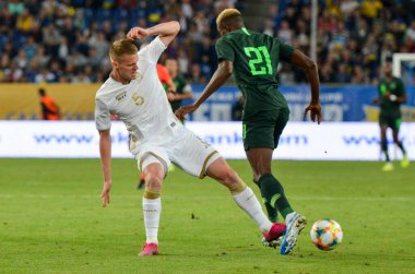 DNIPRO, UKRAINE - September 10, 2019: Victor Osimhen player during the friendly match between national team Ukraine against Nigeria national team, Ukraine