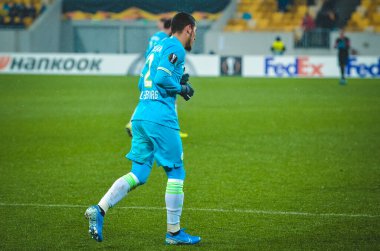 Lviv, Ukrayna - 28 Kasım 2019: Alexandria (Ukrayna) ile Wolfsburg (Almanya) arasındaki Uefa Avrupa Ligi karşılaşmasında William oyuncu