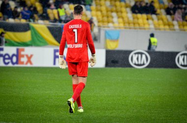 Lviv, Ukrayna - 28 Kasım 2019: Uefa Avrupa Ligi (Ukrayna) - Wolfsburg (Almanya), Ukrayna