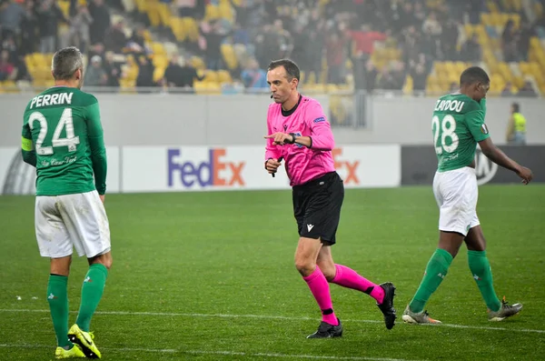 Lviv Ucrania Noviembre 2019 Jugador Fútbol Durante Partido Uefa Europa — Foto de Stock