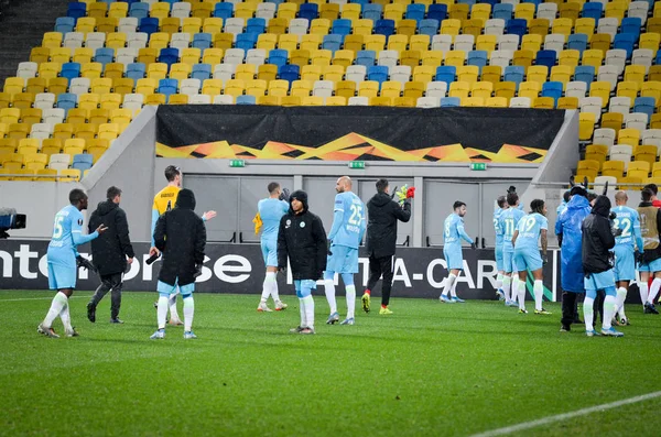 Lviv Ukraine Novembro 2019 Jogador Wolfsburg Após Vitória Durante Jogo — Fotografia de Stock