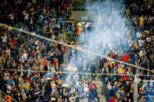 Dnipro Ukraine September 2019 Football Fans Friendly Match National Team — Stock Photo, Image