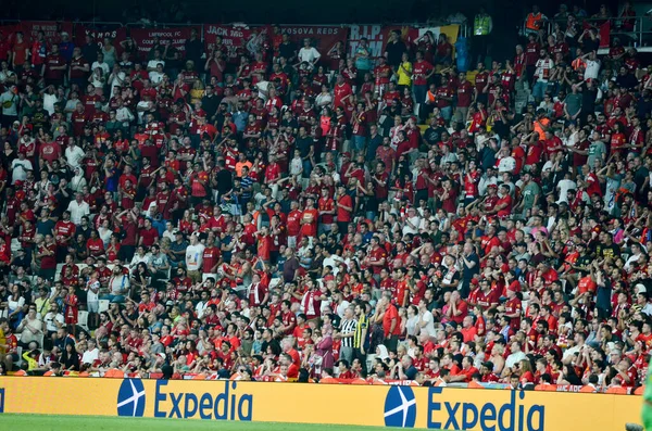 Istambul Turquia Agosto 2019 Fãs Espectadores Liverpool Durante Partida Das — Fotografia de Stock