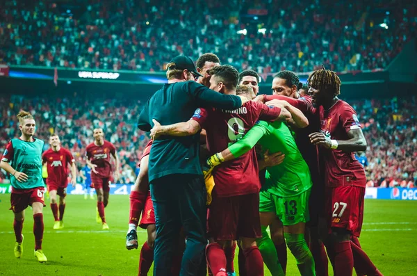 Istanbul Turkey August 2019 Liverpool Players Celebrates Victory Uefa Super — Φωτογραφία Αρχείου