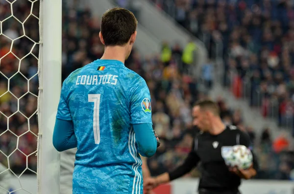 SAINT-PETERSBURG, RUSSIA - November 16, 2019: Thibaut Courtois player during UEFA EURO 2020 qualifying match between national team Russia against Belgium national team, Russia