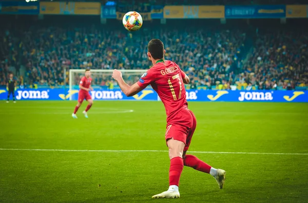 Kyjev Ukrajina Října 2019 Goncalo Guedes Během Kvalifikačního Utkání Uefa — Stock fotografie
