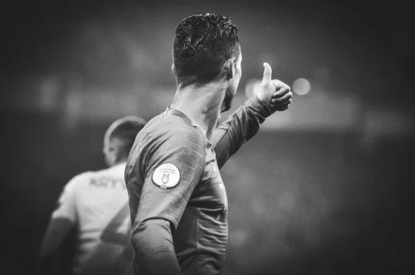 Kyiv Ucrania Octubre 2019 Cristiano Ronaldo Durante Partido Clasificatorio Uefa — Foto de Stock