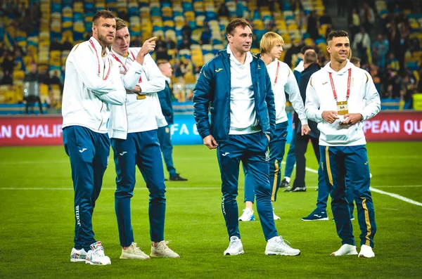 Kiev Ukraina Oktober 2019 Ukraina Fotbollsspelare Uefa Euro 2020 Kvalificerande — Stockfoto