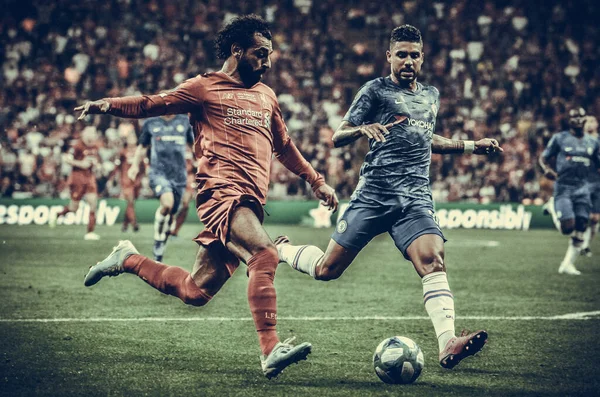 Estambul Turquía Agosto 2019 Mohamed Salah Emerson Durante Partido Supercopa —  Fotos de Stock