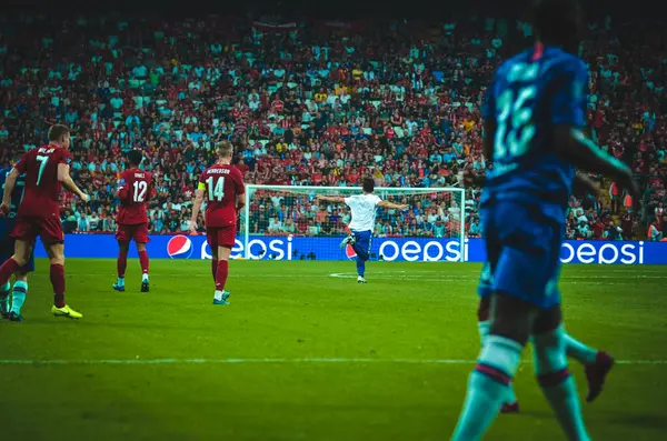 Istanbul Turkije Augustus 2019 Stryker Liep Het Voetbalveld Tijdens Uefa — Stockfoto