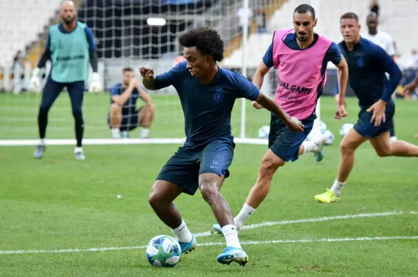 Estambul Turquía Agosto 2019 Sesión Entrenamiento Chelsea Willian Antes Del —  Fotos de Stock