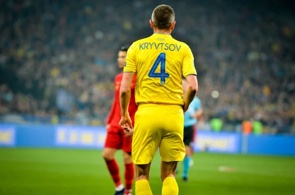 Kiev Oekraïne Oktober 2019 Serhii Kryvtsov Speler Tijdens Kwalificatiewedstrijd Uefa — Stockfoto