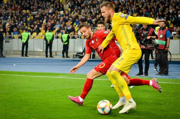 Kyiv Ucraina Ottobre 2019 Bernardo Silva Durante Partita Qualificazione Uefa — Foto Stock