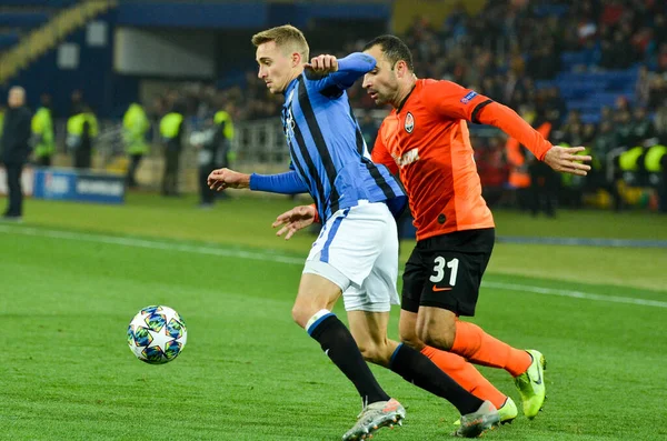 KHARKIV, UKRAINE - December 11, 2019: Timothy Castagne player during the UEFA Champions League match between Shakhtar vs Atalanta Bergamasca Calcio BC (Italy), Ukraine