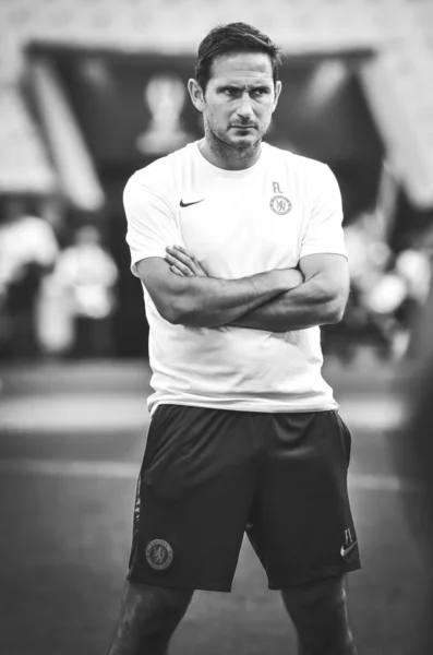 Stambuł Turcja Sierpnia 2019 Trener Frank Lampard Przed Meczem Finałowym — Zdjęcie stockowe