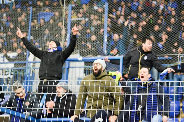 Kharkiv Ukraine Dezembro 2019 Atalanta Bergamasca Calcio Torcedores Ultras Apoiam — Fotografia de Stock