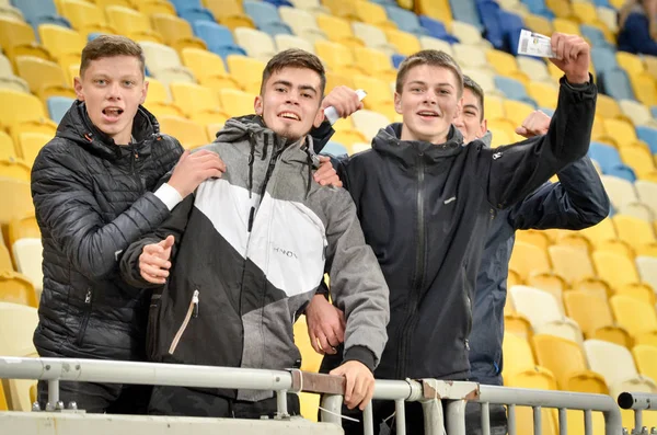 Lviv Ukraine Novembro 2019 Torcedores Futebol Apoiarão Sua Equipe Estande — Fotografia de Stock