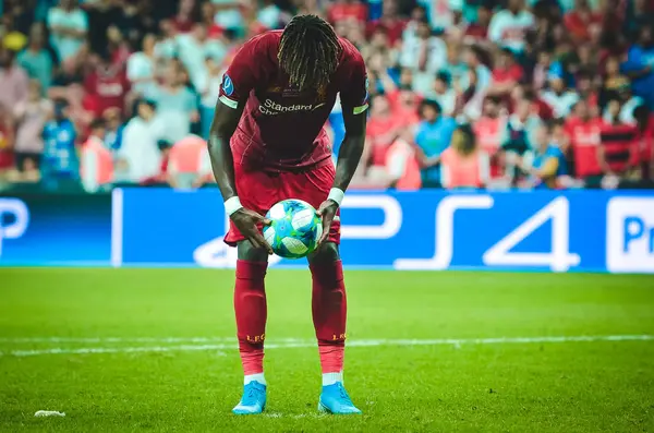 Istanbul, Turkey - August 14, 2019: Tammy Abraham player during the UEFA Super Cup Finals match between Liverpool and Chelsea at Vodafone Park in Vodafone Arena, Turkey