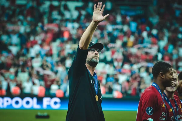 Istanbul Turkey August 2019 Jurgen Klopp Thanks Fans Support Uefa — Φωτογραφία Αρχείου