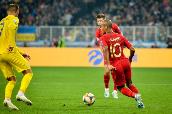 Kyiv Ukraine Outubro 2019 Joao Mario Jogador Durante Partida Qualificação — Fotografia de Stock