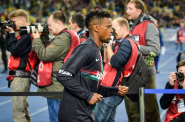 Kyiv, Ukrayna - 14 Ekim 2019: Nelson Semedo Uefa Euro 2020 ön eleme karşılaşmasında milli takım Ukrayna ile Portekiz milli takımı Ukrayna arasında oynanan karşılaşma