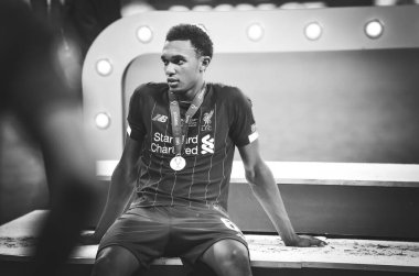 Istanbul, Turkey - August 14, 2019: Trent Alexander-Arnold during the UEFA Super Cup Finals match between Liverpool and Chelsea at Vodafone Park in Vodafone Arena, Turkey
